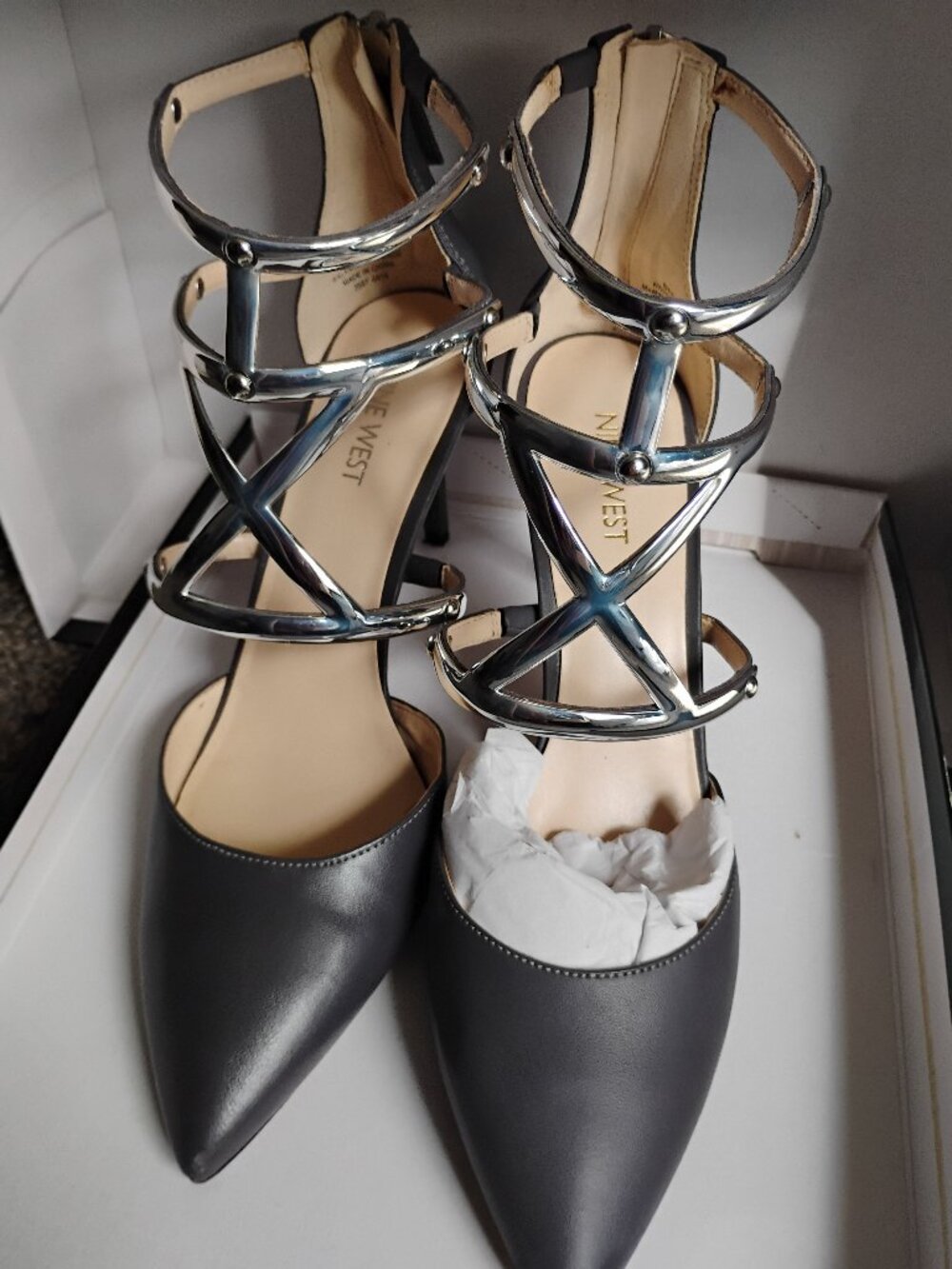Nine West Prenda Heels Dark gray and sky